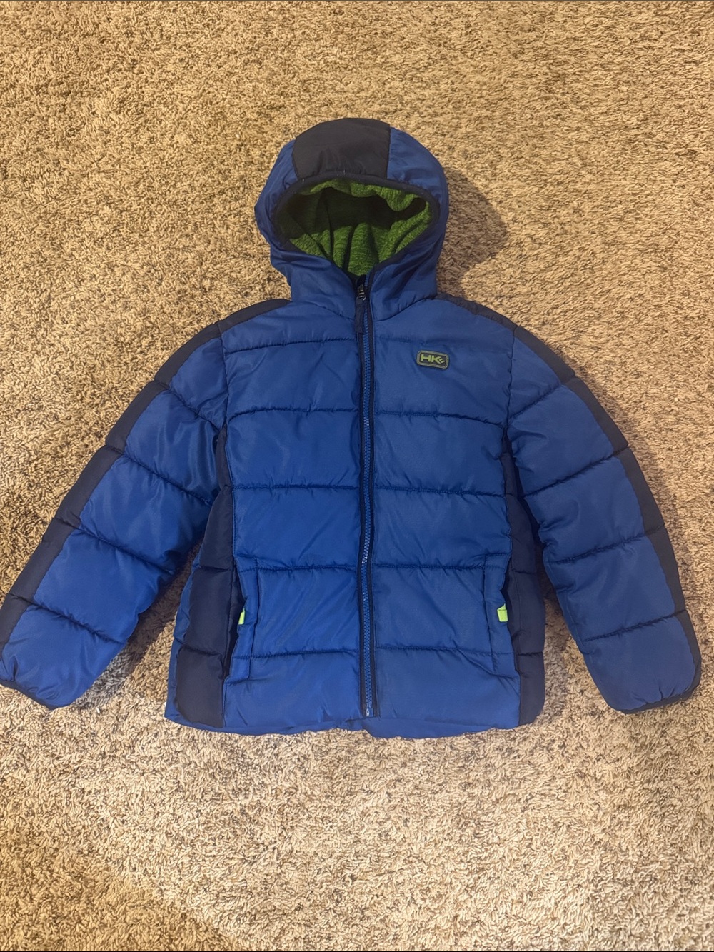 Hawke & Co Blue and Navy Hooded Puffer Jacket